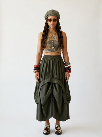 Untamed Draped Midi Skirt