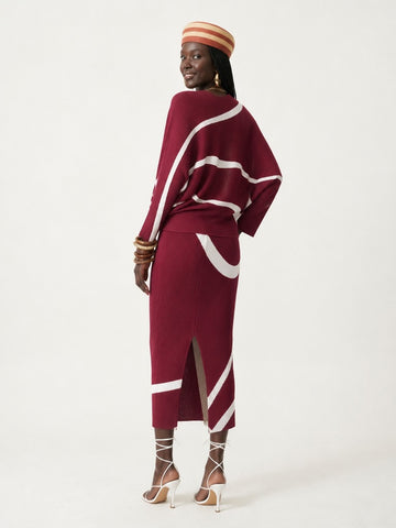 Worthy Pleated Striped Two-Piece Set