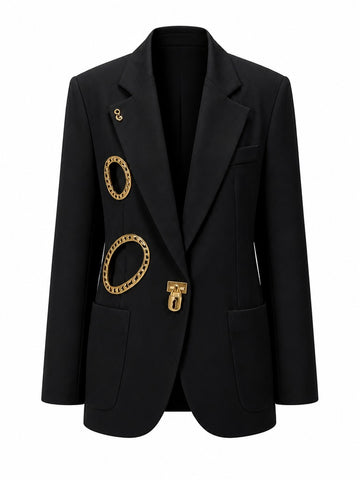 Daring Gold Metal Blazer