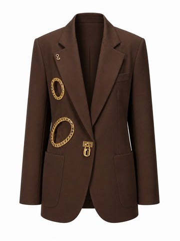 Daring Gold Metal Blazer
