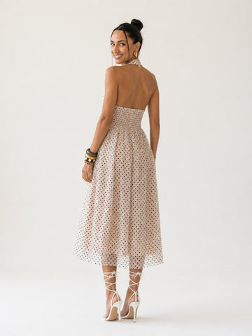 Ethereal Mesh Halter Maxi Dress