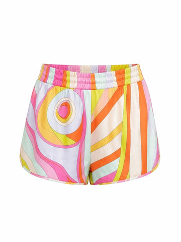 Vibrant Silk Geometric Two-Piece Set