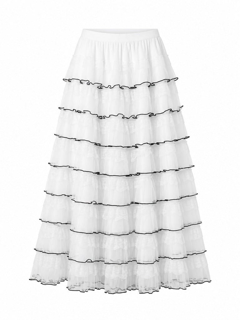 Ethereal Tiered Lace Maxi Skirt II