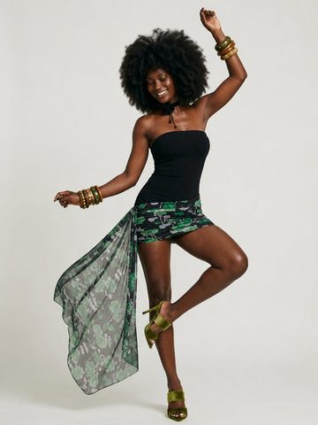 Radiant Floral Draped Mini Dress
