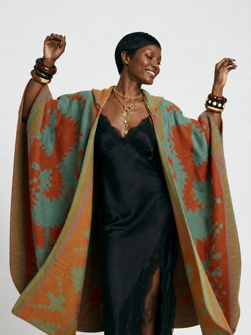 Wanderlust Geometric Hooded Kaftan