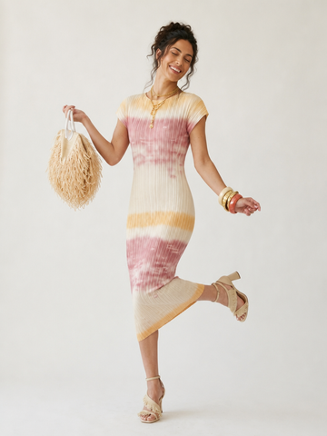 Free Spirit Pleated Ombre Maxi Dress
