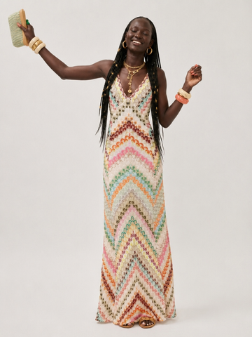 Radiant Striped Knit Maxi Dress