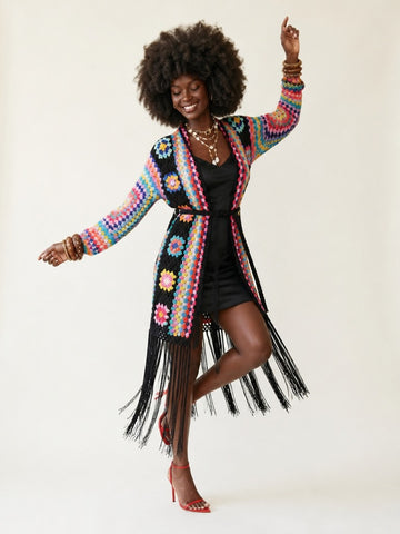 Wild Heart Crochet Fringe Kimono