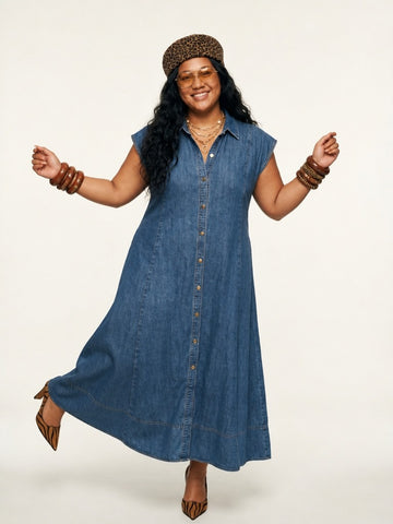 Wanderlust Denim Maxi Dress