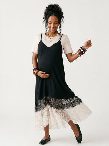 Sovereign Lace Splicing Maxi Dress