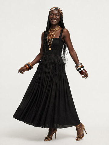 Sovereign Shirred Pleated Maxi Dress