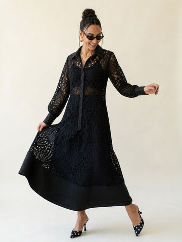 Audacious Black Lace Two-Piece Set
