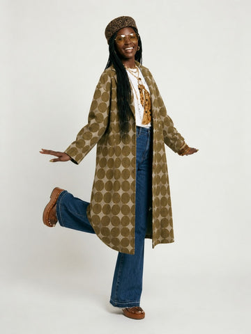 Audacious Denim Dot Trench Coat