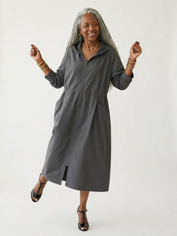 Grounded Hooded Oversized Trench