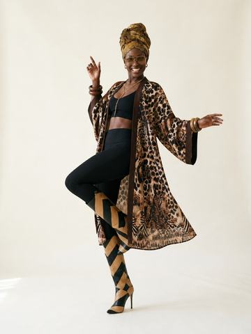 Fierce Leopard Print Maxi Kaftan