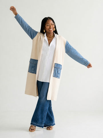 Adventurous Knit Denim Cardigan