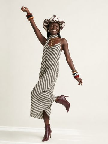 Wanderlust Striped Halter Maxi Dress