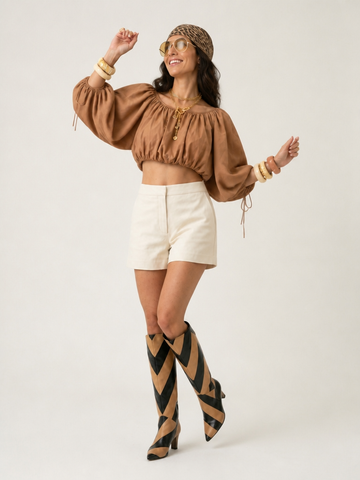 Ethereal Puff Sleeve Crop Top