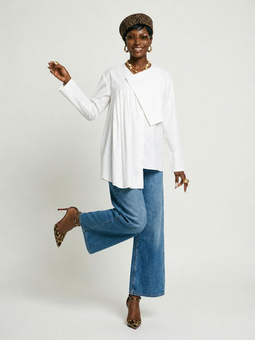 Audacious Pleated Asymmetrical Blouse