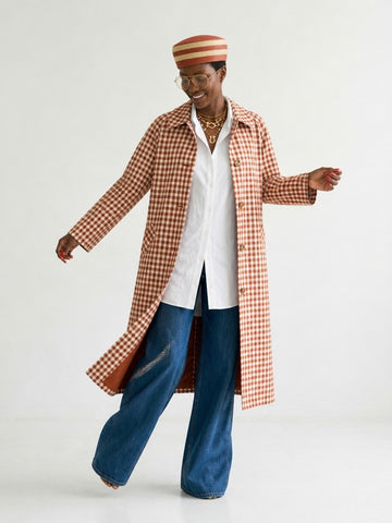 Adventurous Plaid Long Trench