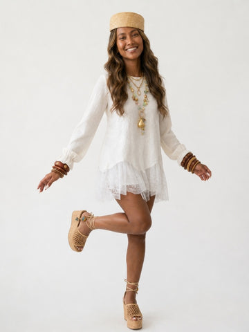 Liberated Lace Irregular Mini Dress