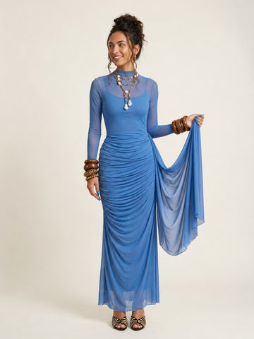 Radiant Ruched Bodycon Maxi Dress