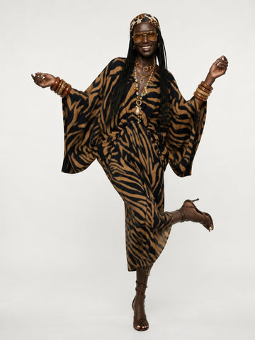 Wild Heart Zebra Print Maxi Dress