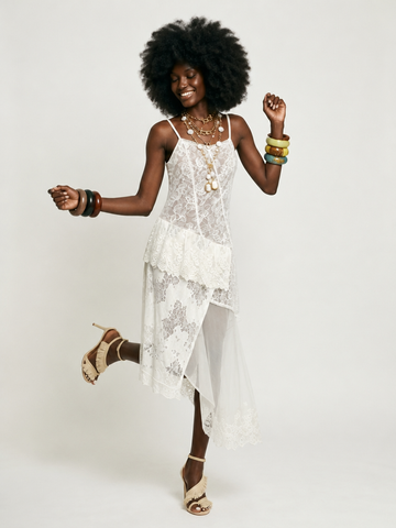 Ethereal Lace Mesh Maxi Dress