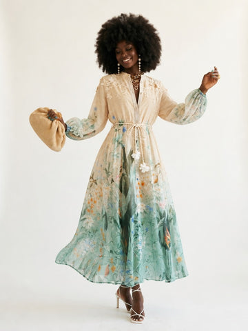 Wanderlust Floral Applique Maxi Dress