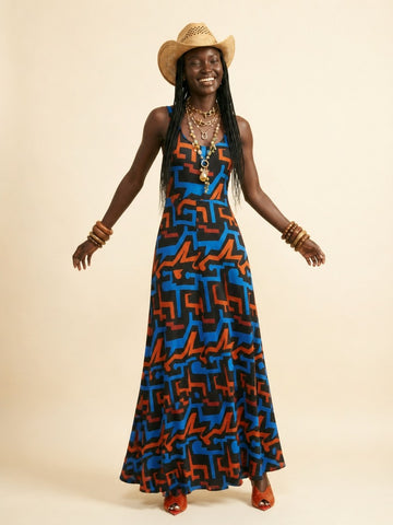 Elegant Silk Blend Maxi Dress