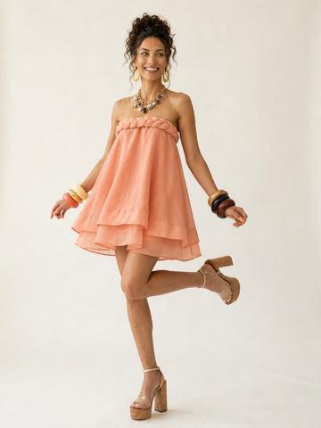 Divine Strapless Braided Mini Dress