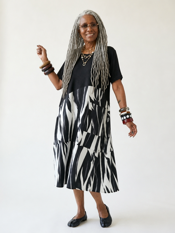 Boundless Patchwork Ink Print Dress