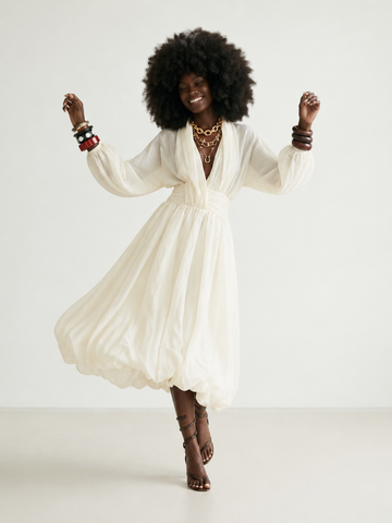 Divine Sheer Bubble Hem Dress