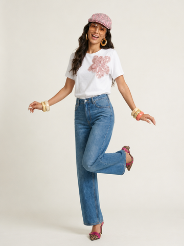 Radiant Sequined Floral T-Shirt