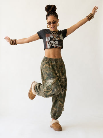 Daring Camouflage Tassel Harem Pants