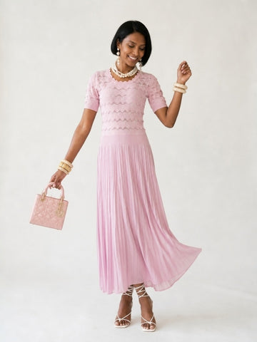 Radiant Pleated Knit Maxi Dress
