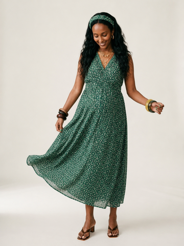 Free Spirit Floral Chiffon Maxi Dress