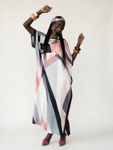 Vibrant Geometric Maxi Kaftan