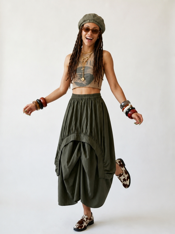 Untamed Draped Midi Skirt