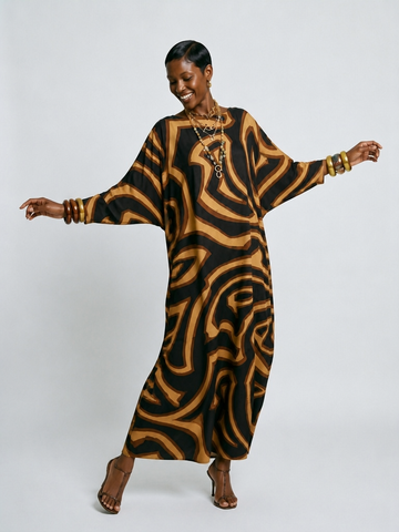 Limitless Geometric Satin Kaftan