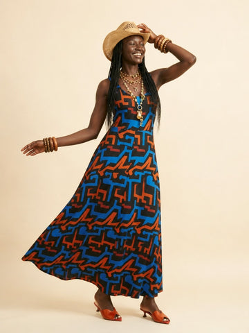 Elegant Silk Blend Maxi Dress