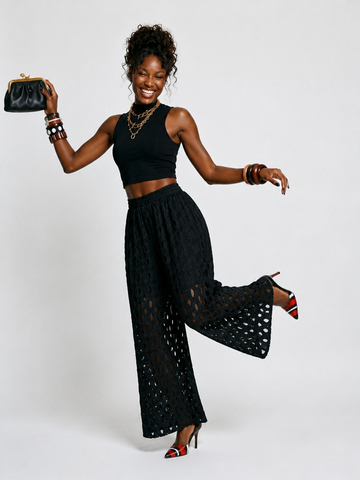 Audacious Hollow Out Wide Leg Pants