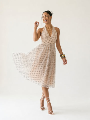 Ethereal Mesh Halter Maxi Dress