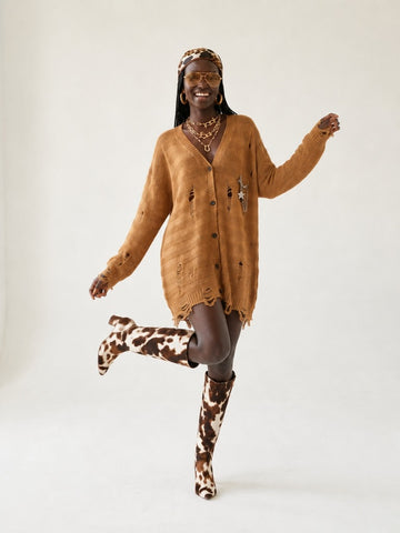 Untamed Distressed Knit Cardigan