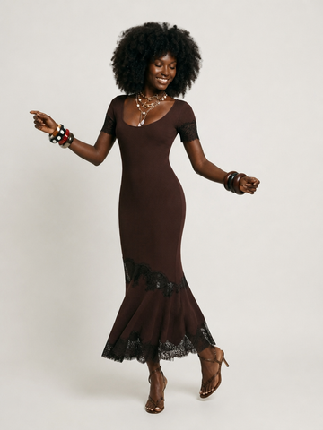 Divine Lace Patchwork Mermaid Dress