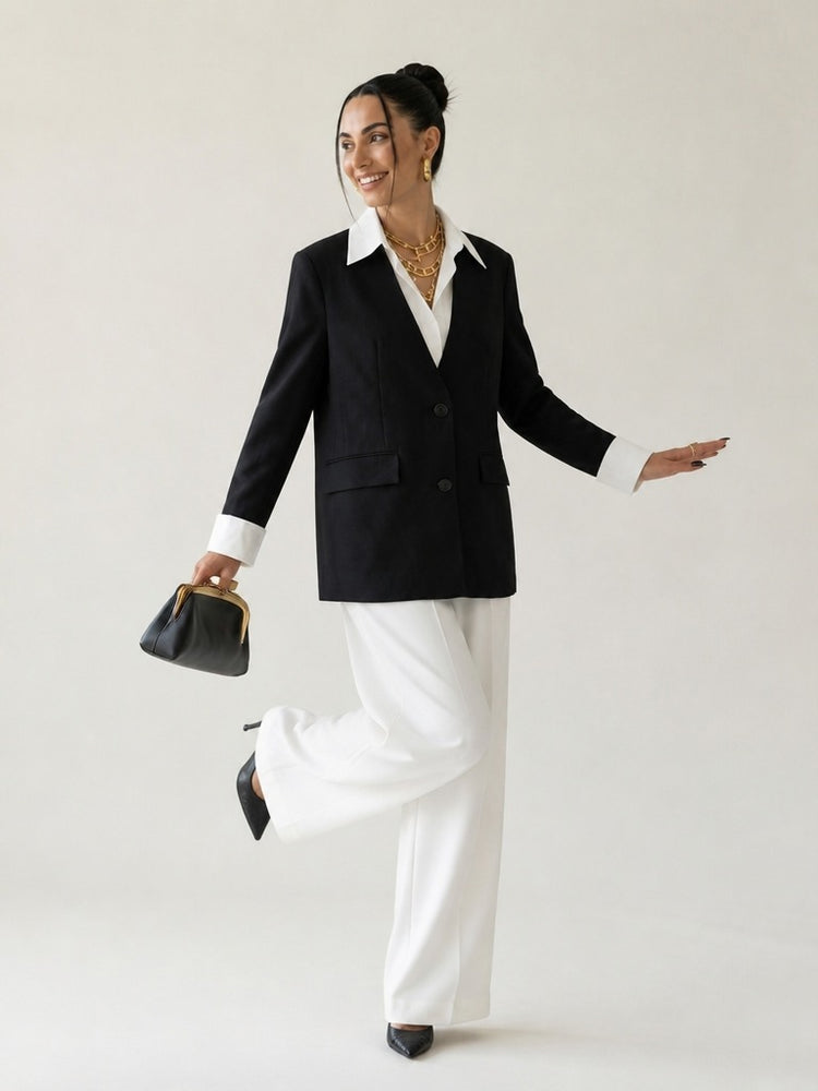 Elegant Color-Block Blazer