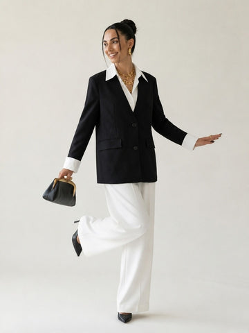 Elegant Color-Block Blazer