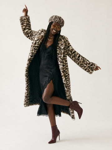 Fierce Leopard Print Faux Fur Coat