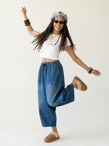 Wanderlust Embroidered Denim Harem Jeans
