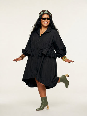 Grounded Ruffled Army Green Trench